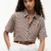 Camisa de mezcla de lino a cuadros vichy Camisa de mezcla de lino a cuadros vichy