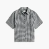 Camisa de mezcla de lino a cuadros vichy Camisa de mezcla de lino a cuadros vichy