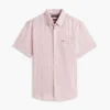 Camisa de mezcla de lino a rayas de corte regular Camisa de mezcla de lino a rayas de corte regular
