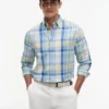 Camisa de mezcla de lino con estampado de cuadros Madras de corte regular Camisa de mezcla de lino con estampado de cuadros Madras de corte regular