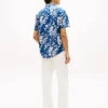 Camisa de mezcla de lino con estampado tropical Camisa de mezcla de lino con estampado tropical