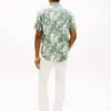 Camisa de mezcla de lino con estampado tropical Camisa de mezcla de lino con estampado tropical