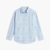Camisa de mezcla de lino con monograma integral Camisa de mezcla de lino con monograma integral