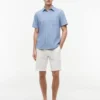 Camisa de pantalones cortos de mezcla de lino de corte regular Camisa de pantalones cortos de mezcla de lino de corte regular