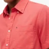 Camisa de pantalones cortos de mezcla de lino de corte regular Camisa de pantalones cortos de mezcla de lino de corte regular
