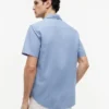 Camisa de pantalones cortos de mezcla de lino de corte regular Camisa de pantalones cortos de mezcla de lino de corte regular
