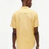 Camisa de pantalones cortos de mezcla de lino de corte regular Camisa de pantalones cortos de mezcla de lino de corte regular