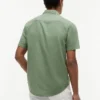 Camisa de pantalones cortos de mezcla de lino de corte regular Camisa de pantalones cortos de mezcla de lino de corte regular