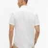 Camisa de pantalones cortos de mezcla de lino de corte regular Camisa de pantalones cortos de mezcla de lino de corte regular