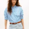 Camisa de popelín a rayas de corte holgado Camisa de popelín a rayas de corte holgado