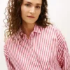 Camisa de popelín a rayas de corte holgado Camisa de popelín a rayas de corte holgado