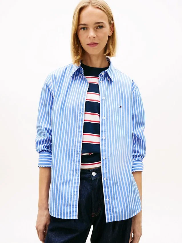 Camisa de popelín a rayas de Tommy Jeans Camisa de popelín a rayas de Tommy Jeans