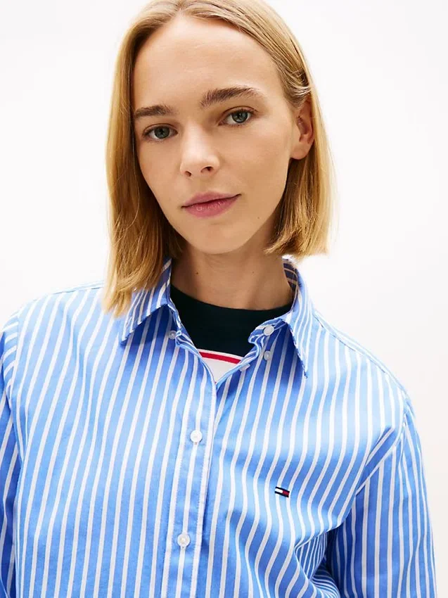 Camisa de popelín a rayas de Tommy Jeans Camisa de popelín a rayas de Tommy Jeans