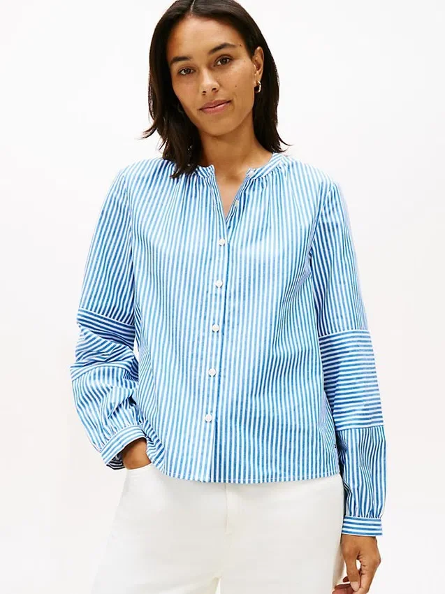 Camisa de popelín sin cuello Camisa de popelín sin cuello