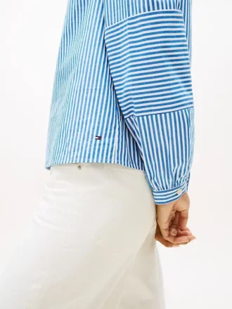 Camisa de popelín sin cuello