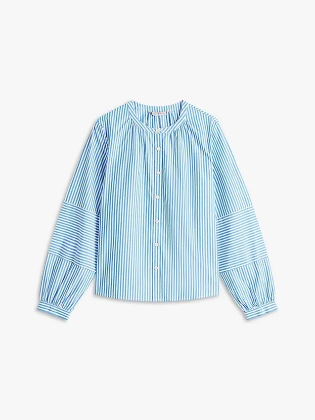 Camisa de popelín sin cuello Camisa de popelín sin cuello
