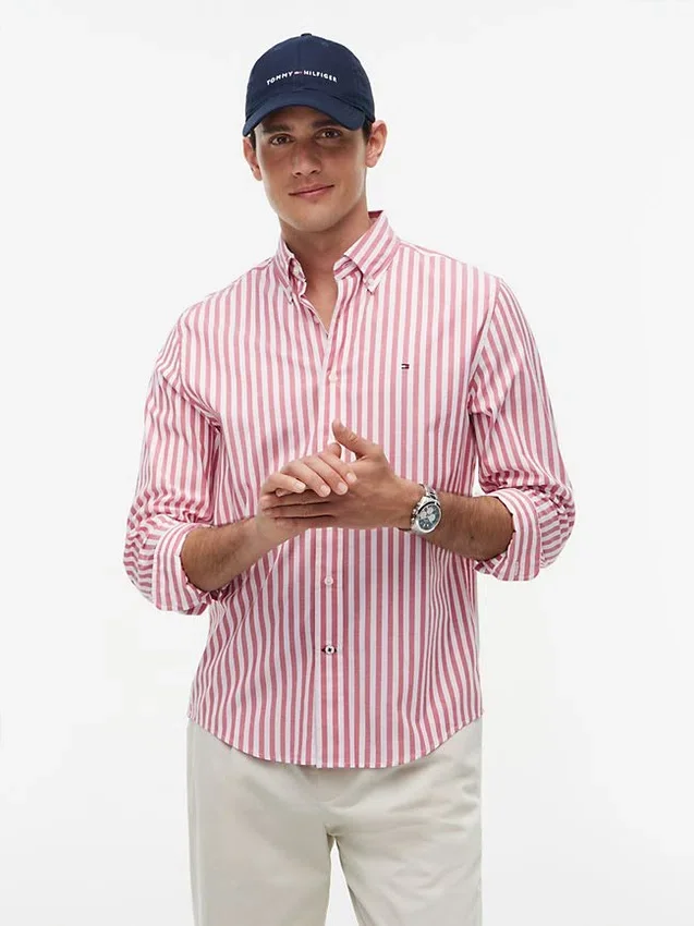 Camisa de rayas de corte regular para todo el día Camisa de rayas de corte regular para todo el día