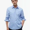 Camisa de rayas mixtas de corte regular para todo el día Camisa de rayas mixtas de corte regular para todo el día