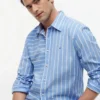 Camisa de rayas mixtas de corte regular para todo el día Camisa de rayas mixtas de corte regular para todo el día