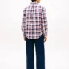 Camisa de sarga a cuadros llamativos de corte regular Camisa de sarga a cuadros llamativos de corte regular