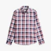 Camisa de sarga a cuadros llamativos de corte regular Camisa de sarga a cuadros llamativos de corte regular