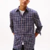 Camisa de sarga cepillada a cuadros de corte regular Camisa de sarga cepillada a cuadros de corte regular