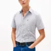 Camisa de seersucker a rayas de corte regular Camisa de seersucker a rayas de corte regular