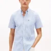 Camisa de seersucker a rayas de corte regular Camisa de seersucker a rayas de corte regular