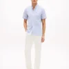 Camisa de seersucker a rayas de corte regular Camisa de seersucker a rayas de corte regular