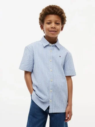 Camisa de seersucker a rayas para niño