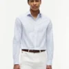Camisa de vestir a rayas THFlex de corte entallado Camisa de vestir a rayas THFlex de corte entallado