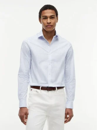 Camisa de vestir a rayas THFlex de corte entallado