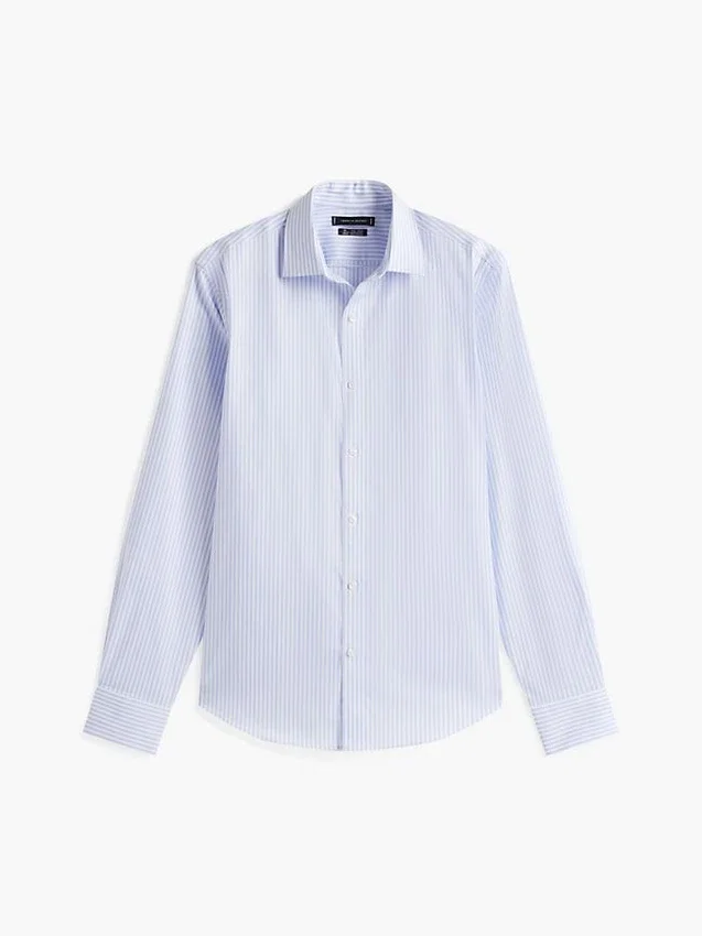 Camisa de vestir a rayas THFlex de corte entallado Camisa de vestir a rayas THFlex de corte entallado