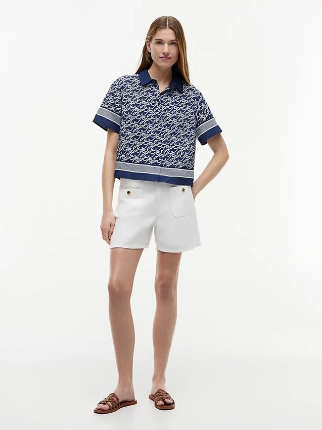 Camisa de voile con monograma en letra cursiva Camisa de voile con monograma en letra cursiva