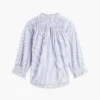 Camisa de voile con pinzas y ribete de volantes Camisa de voile con pinzas y ribete de volantes