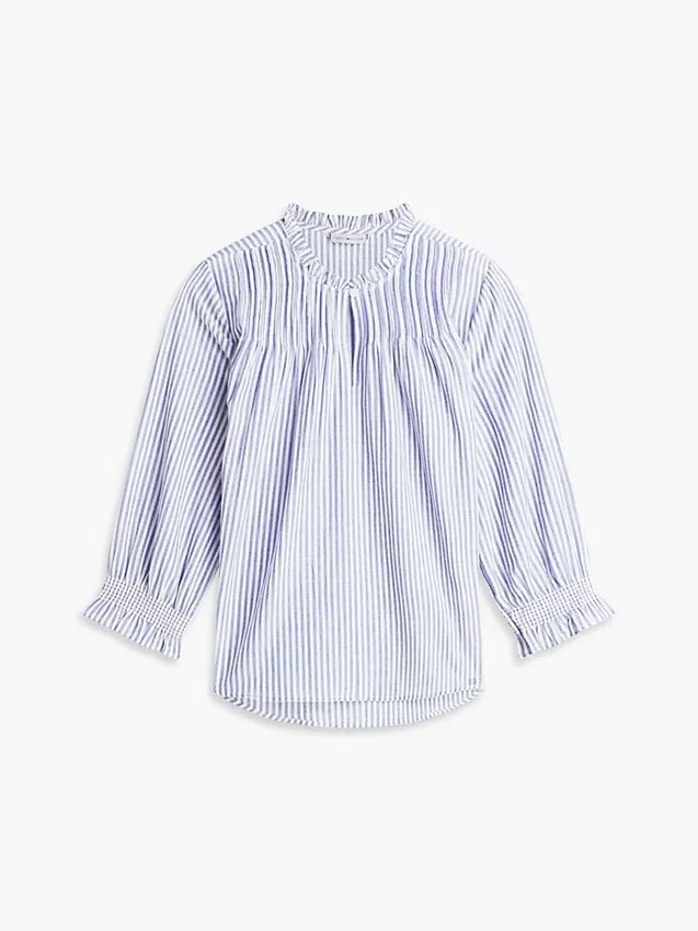Camisa de voile con pinzas y ribete de volantes Camisa de voile con pinzas y ribete de volantes