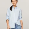 Camisa elástica de corte regular de Oxford