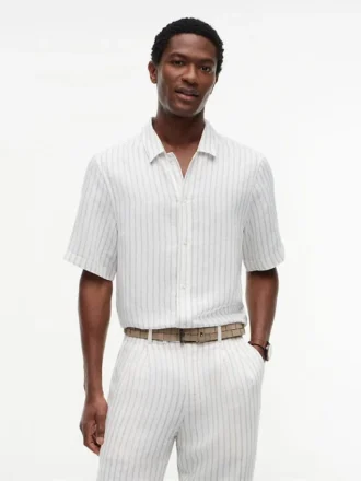 Camisa holgada de mezcla de lino de New York Label