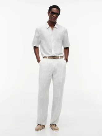 Camisa holgada de mezcla de lino de New York Label