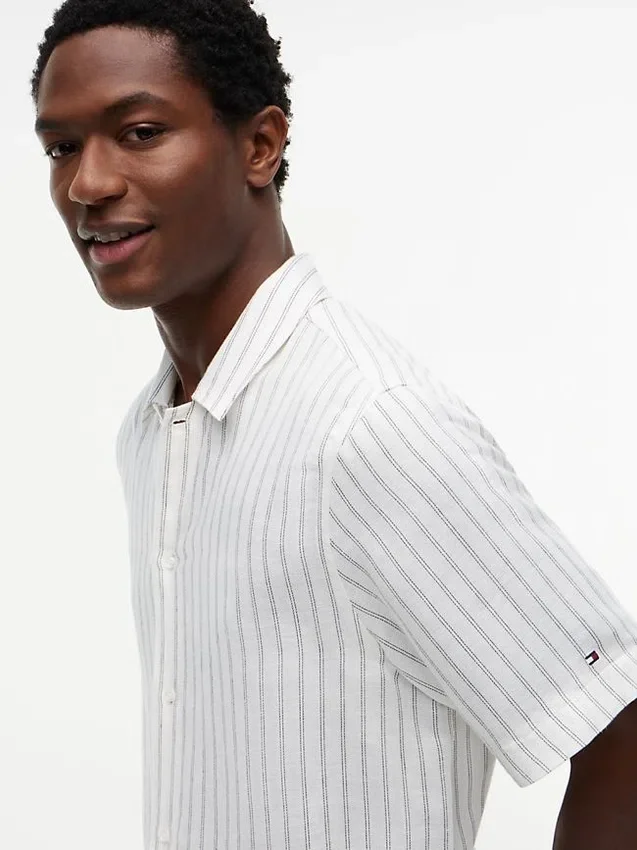 Camisa holgada de mezcla de lino de New York Label Camisa holgada de mezcla de lino de New York Label