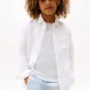 Camisa holgada de mezcla de lino para niño