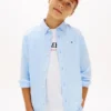Camisa holgada de mezcla de lino para niño