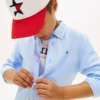 Camisa holgada de mezcla de lino para niño