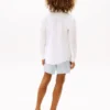 Camisa holgada de mezcla de lino para niño