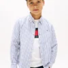 Camisa infantil a rayas de mezcla de lino