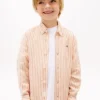 Camisa infantil a rayas de mezcla de lino