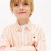 Camisa infantil a rayas de mezcla de lino