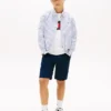 Camisa infantil a rayas de mezcla de lino