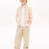 Camisa infantil a rayas de mezcla de lino