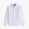 Camisa infantil a rayas de mezcla de lino